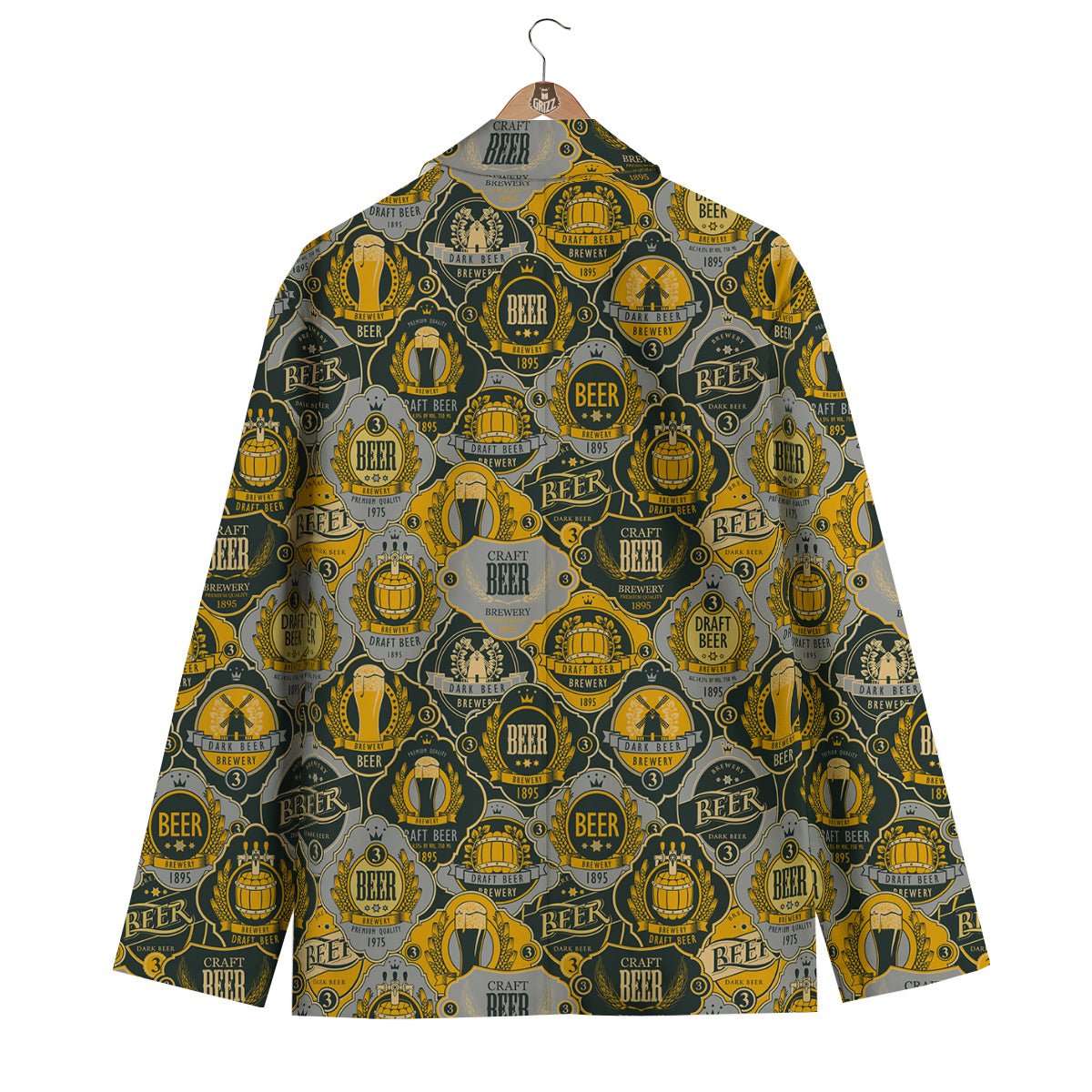 Craft Beer Pattern Print Men's Blazer-grizzshop