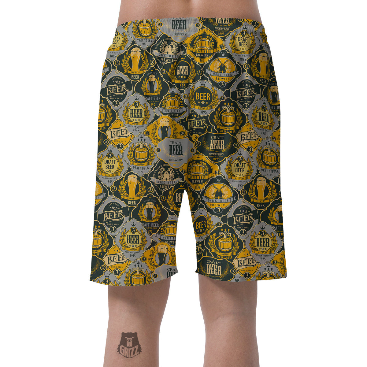 Craft Beer Pattern Print Men's Shorts-grizzshop