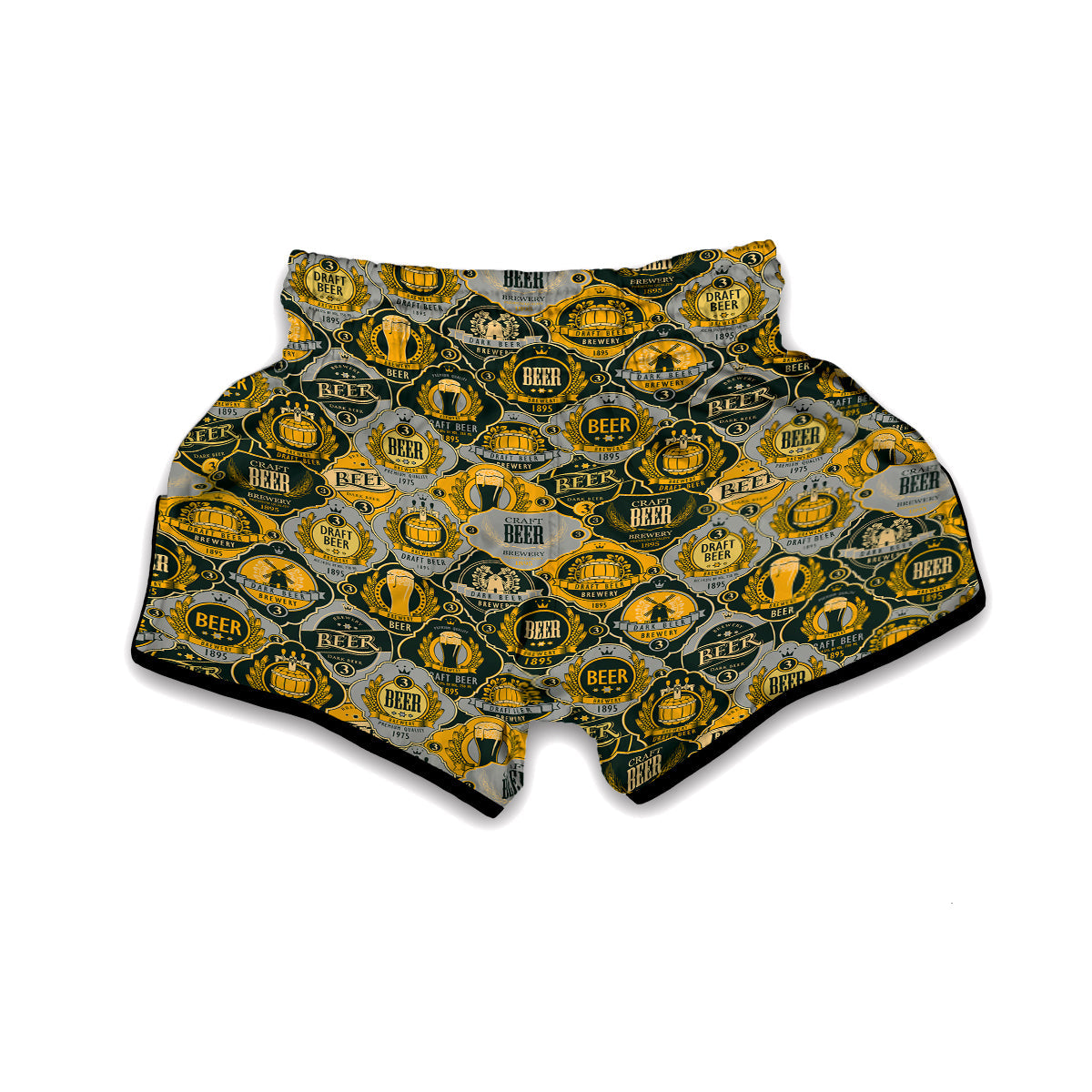 Craft Beer Pattern Print Muay Thai Boxing Shorts-grizzshop