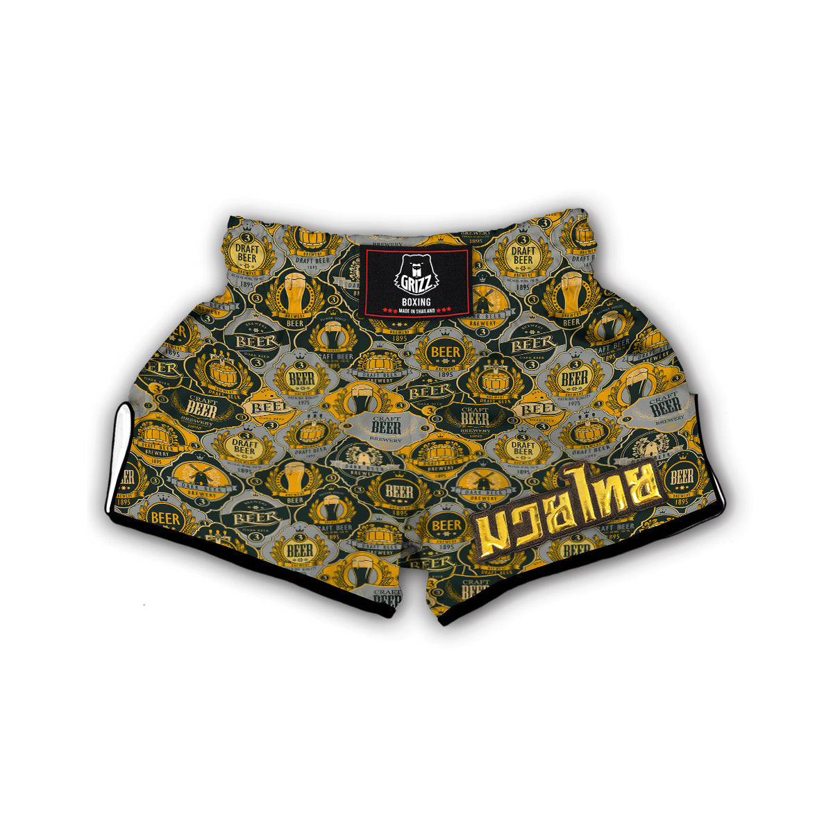 Craft Beer Pattern Print Muay Thai Boxing Shorts-grizzshop