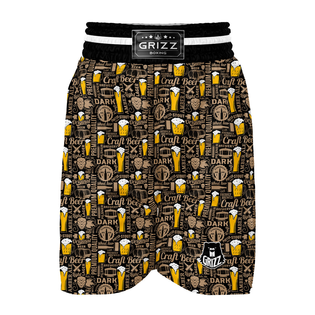 Craft Beer Print Pattern Boxing Shorts-grizzshop