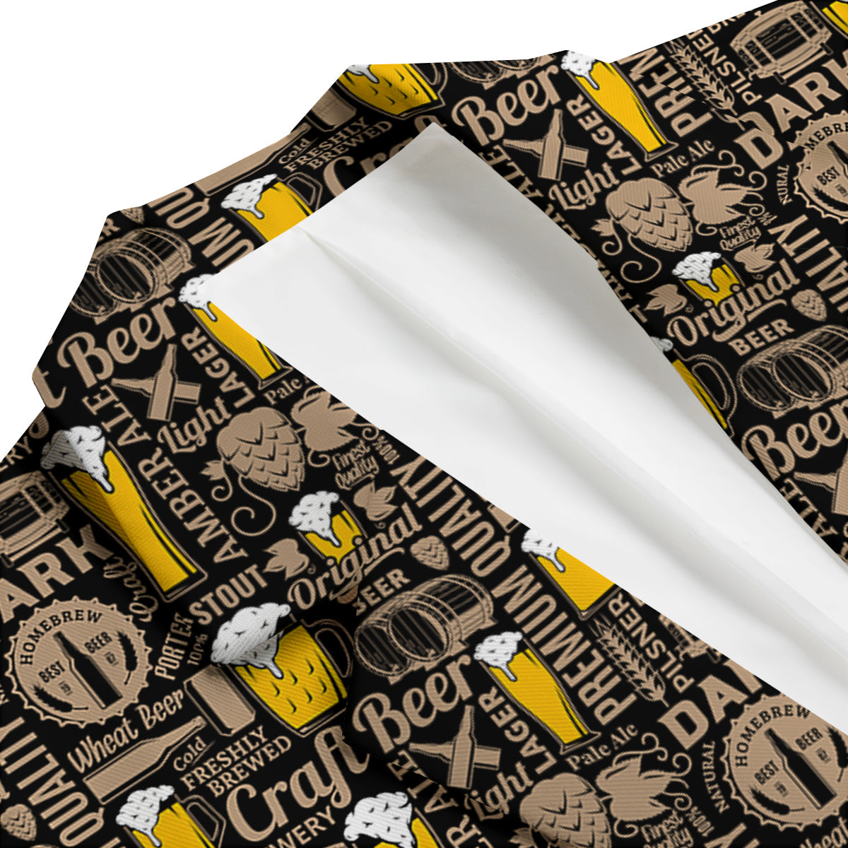 Craft Beer Print Pattern Men's Blazer-grizzshop