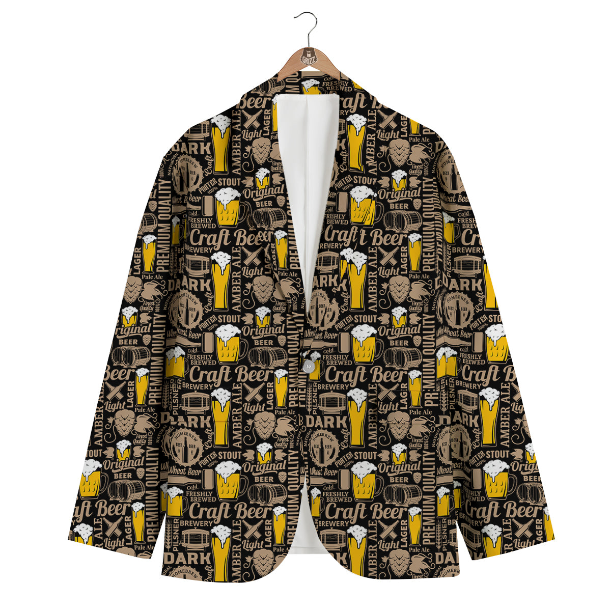 Craft Beer Print Pattern Men's Blazer-grizzshop