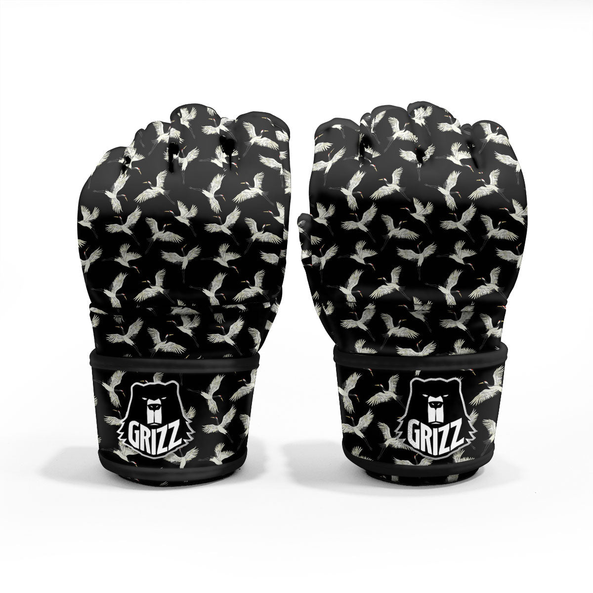 Crane Bird Flying Print Pattern MMA Gloves-grizzshop