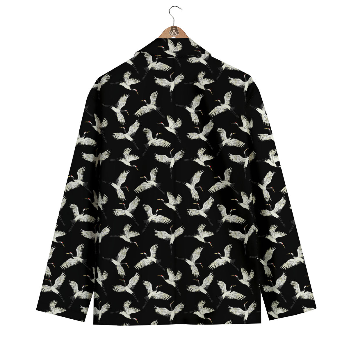 Crane Bird Flying Print Pattern Men's Blazer-grizzshop