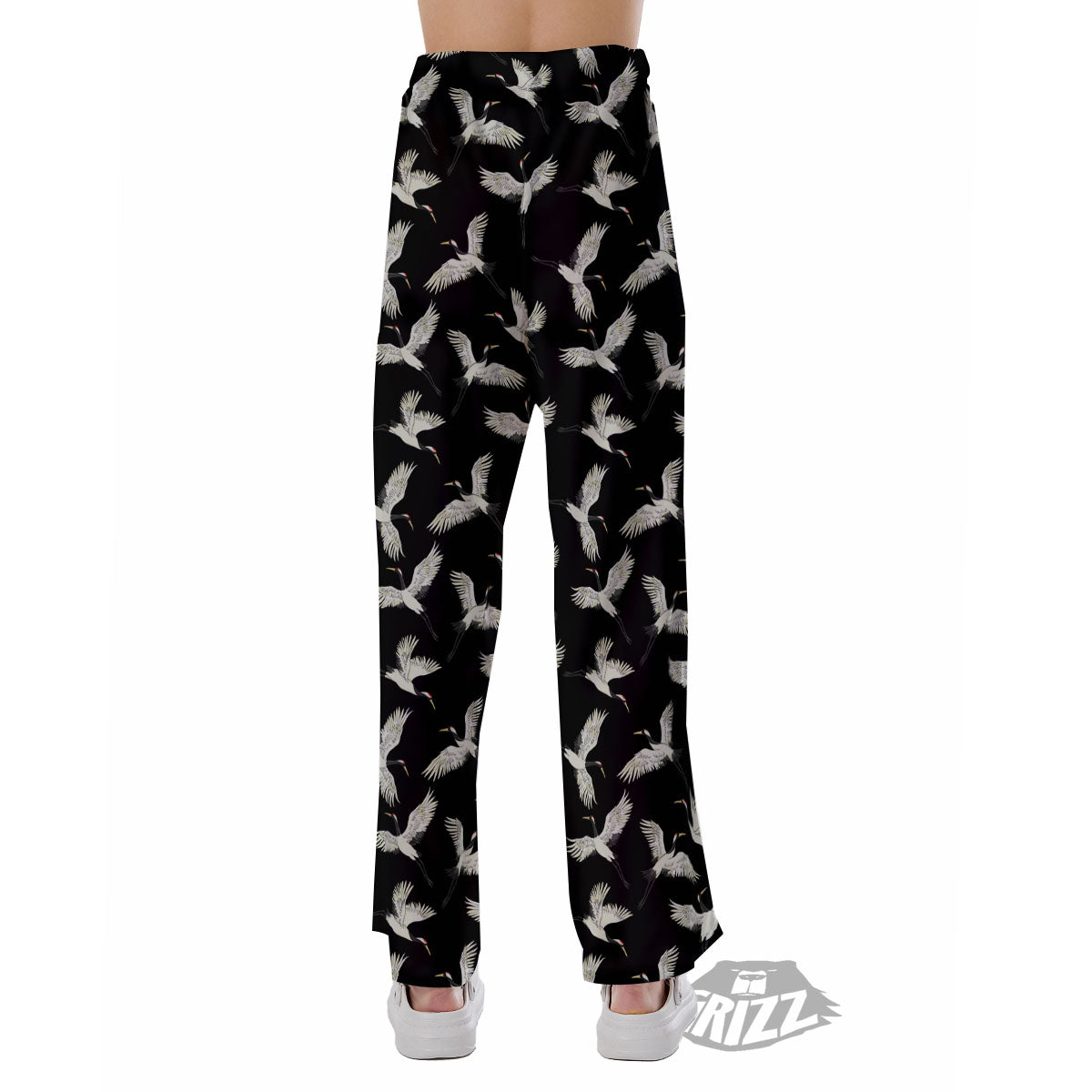 Crane Bird Flying Print Pattern Pajama Pants-grizzshop