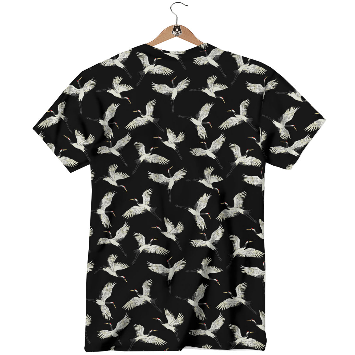 Crane Bird Flying Print Pattern T-Shirt-grizzshop