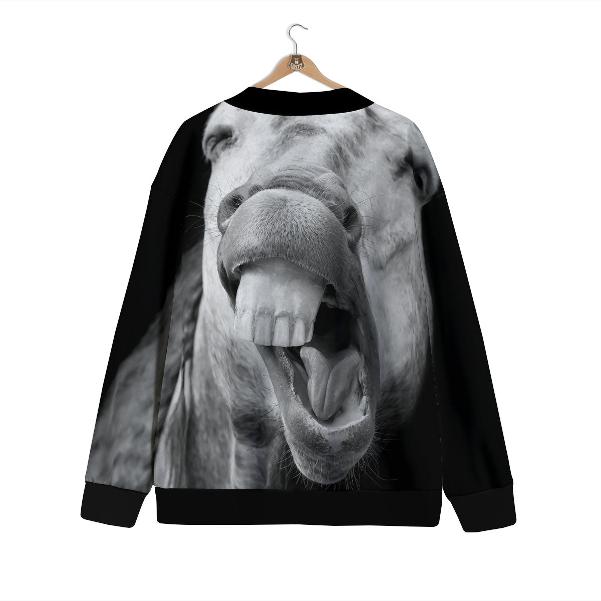 Crazy Donkey White And Black Print Cardigan-grizzshop