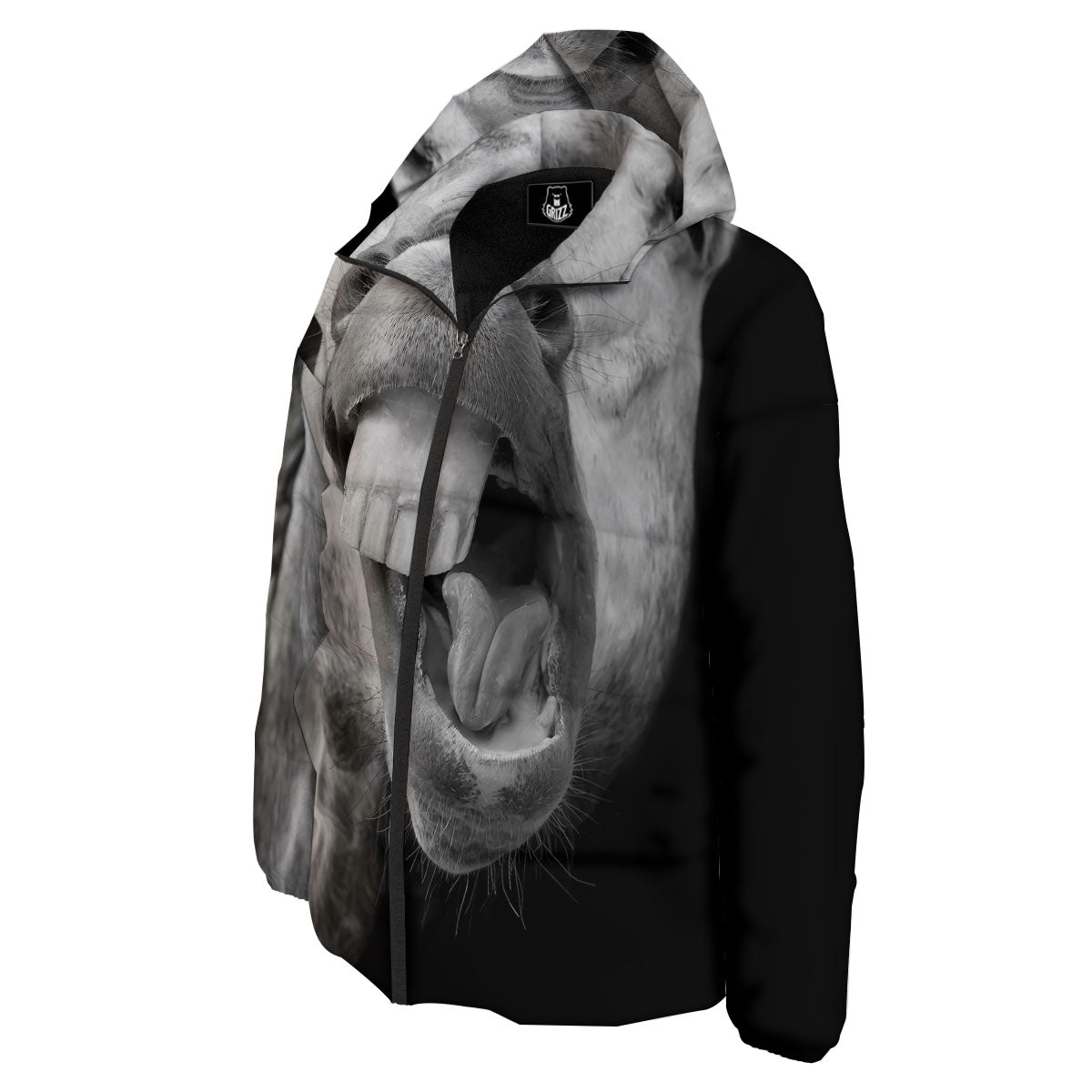 Crazy Donkey White And Black Print Down Jacket-grizzshop