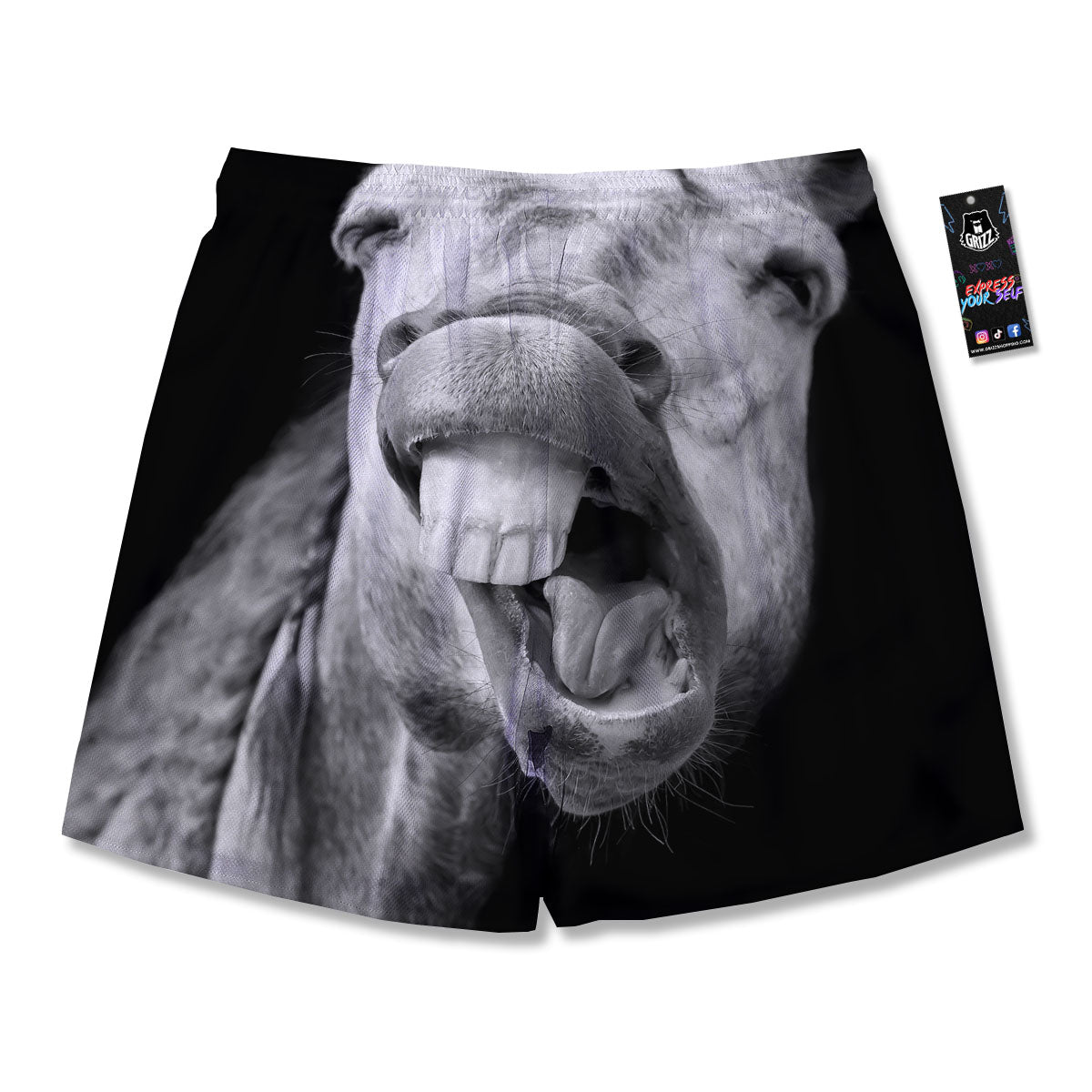 Crazy Donkey White And Black Print Men's Running Shorts-grizzshop