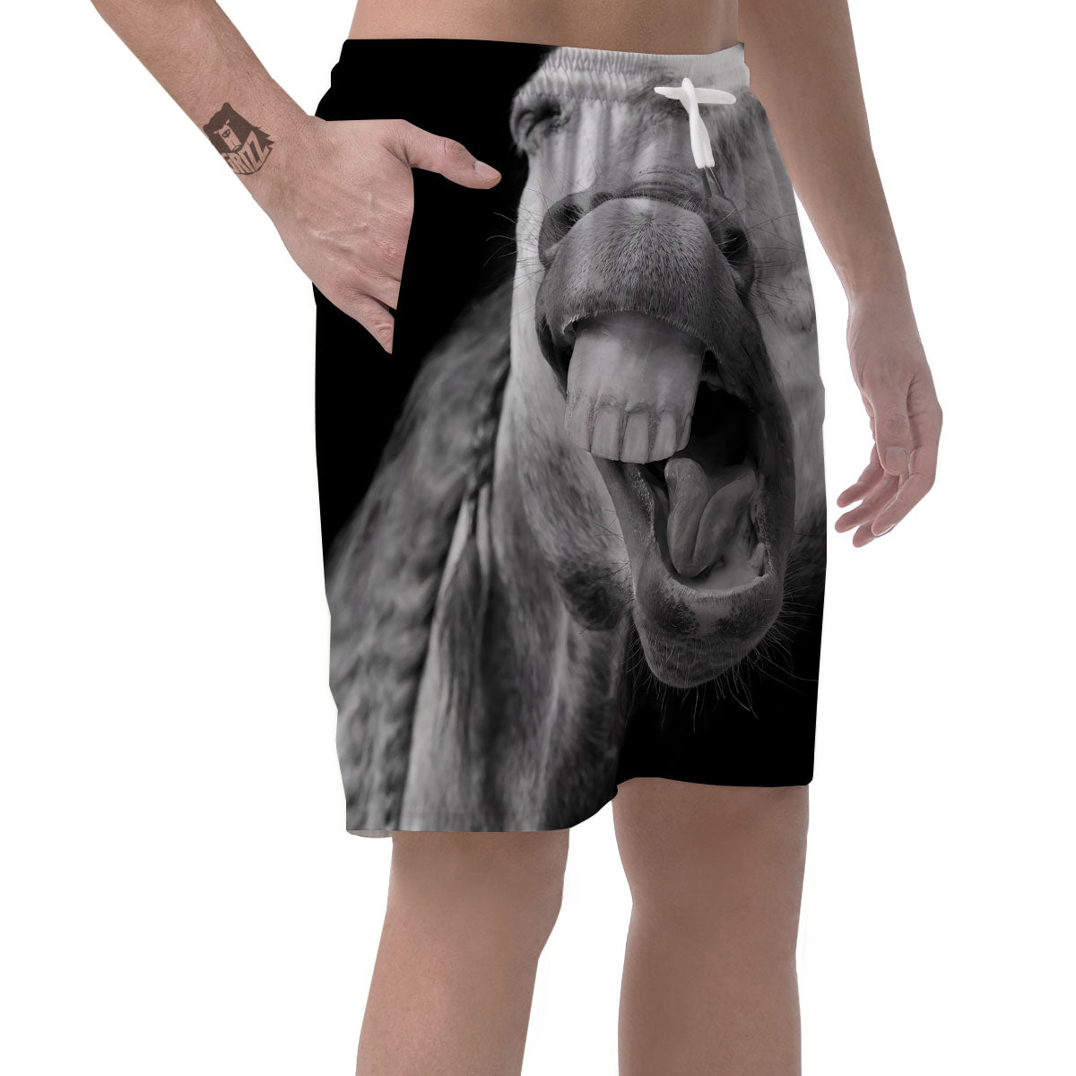 Crazy Donkey White And Black Print Men's Shorts-grizzshop