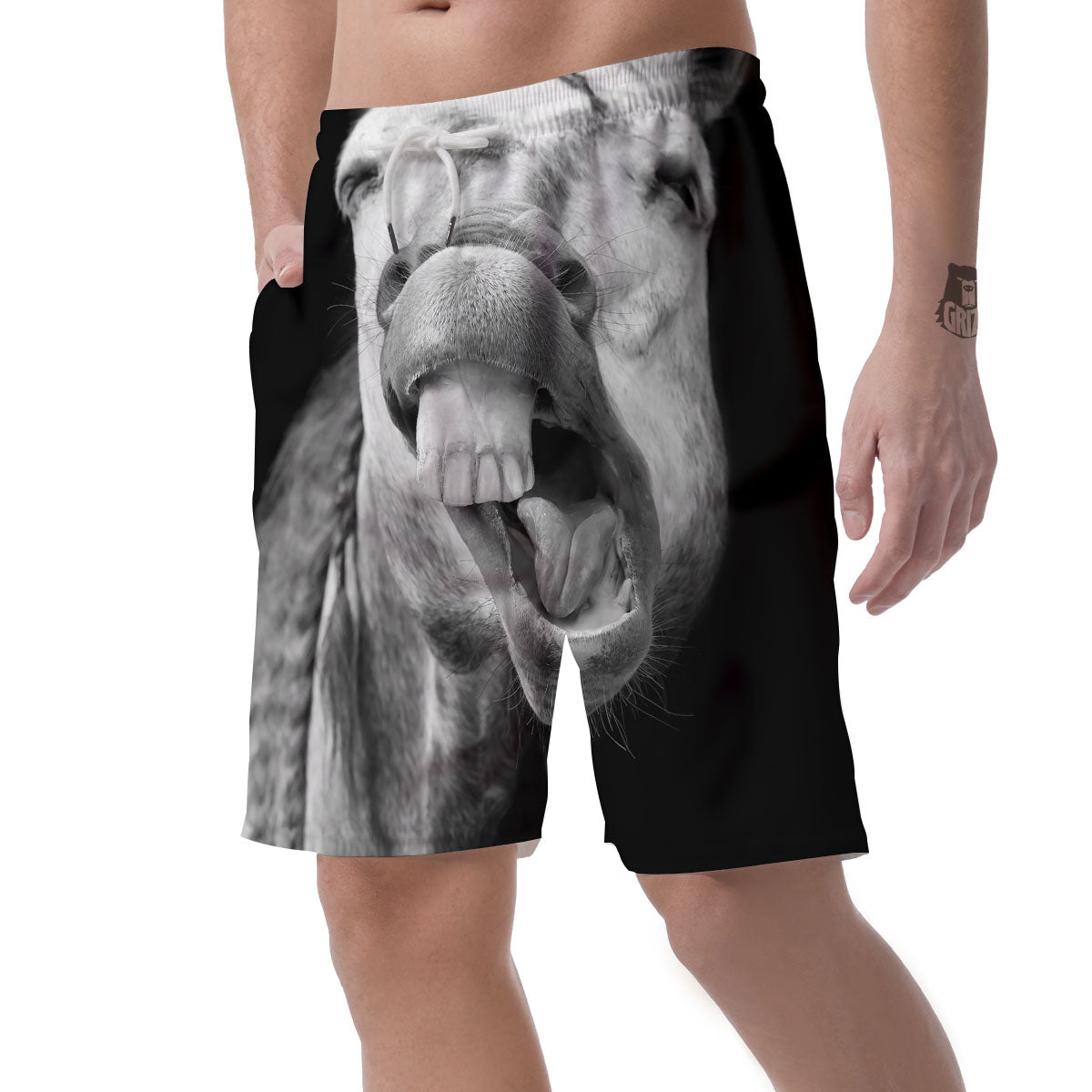 Crazy Donkey White And Black Print Men's Shorts-grizzshop