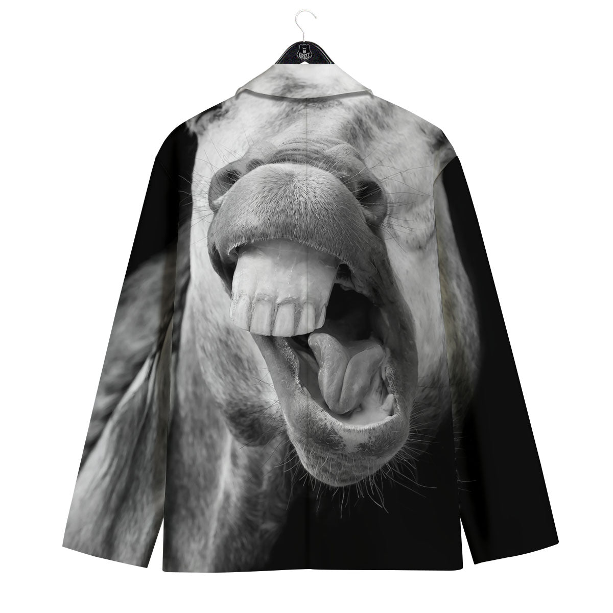 Crazy Donkey White And Black Print Men's Sport Coat-grizzshop