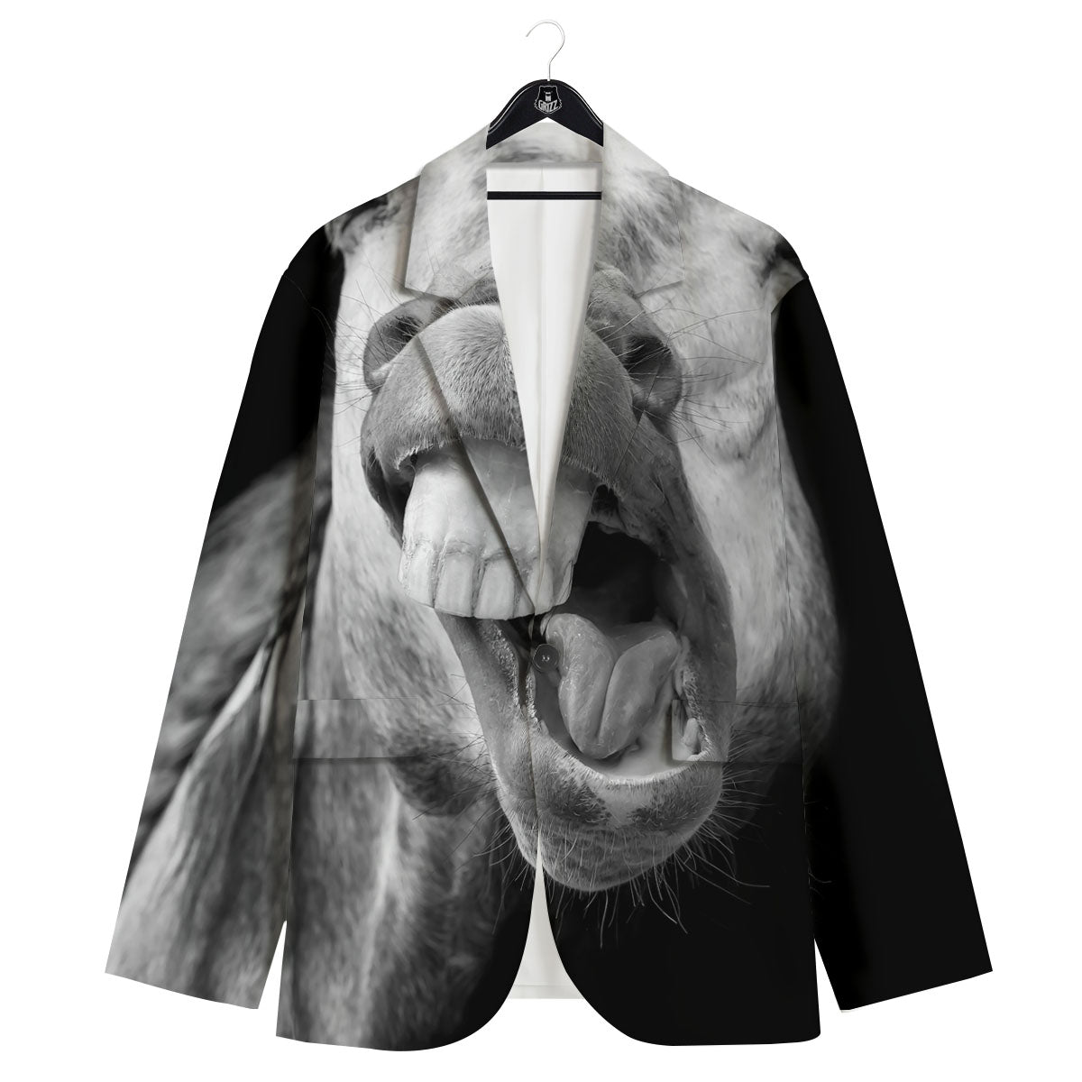 Crazy Donkey White And Black Print Men's Sport Coat-grizzshop