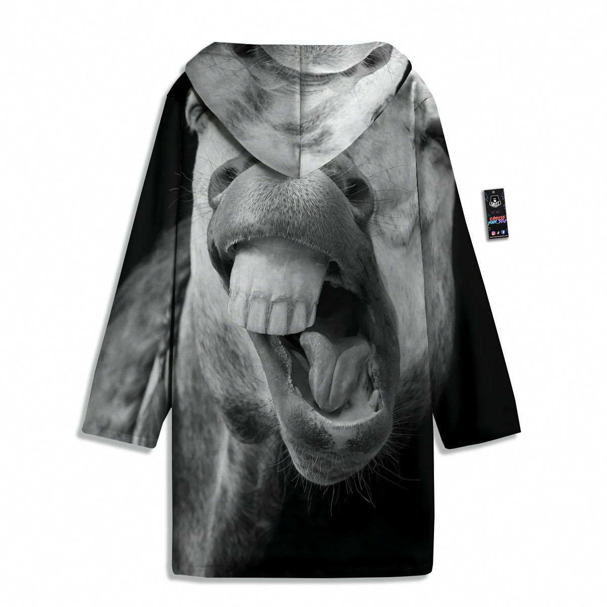 Crazy Donkey White And Black Print Men's Windbreaker Jacket-grizzshop
