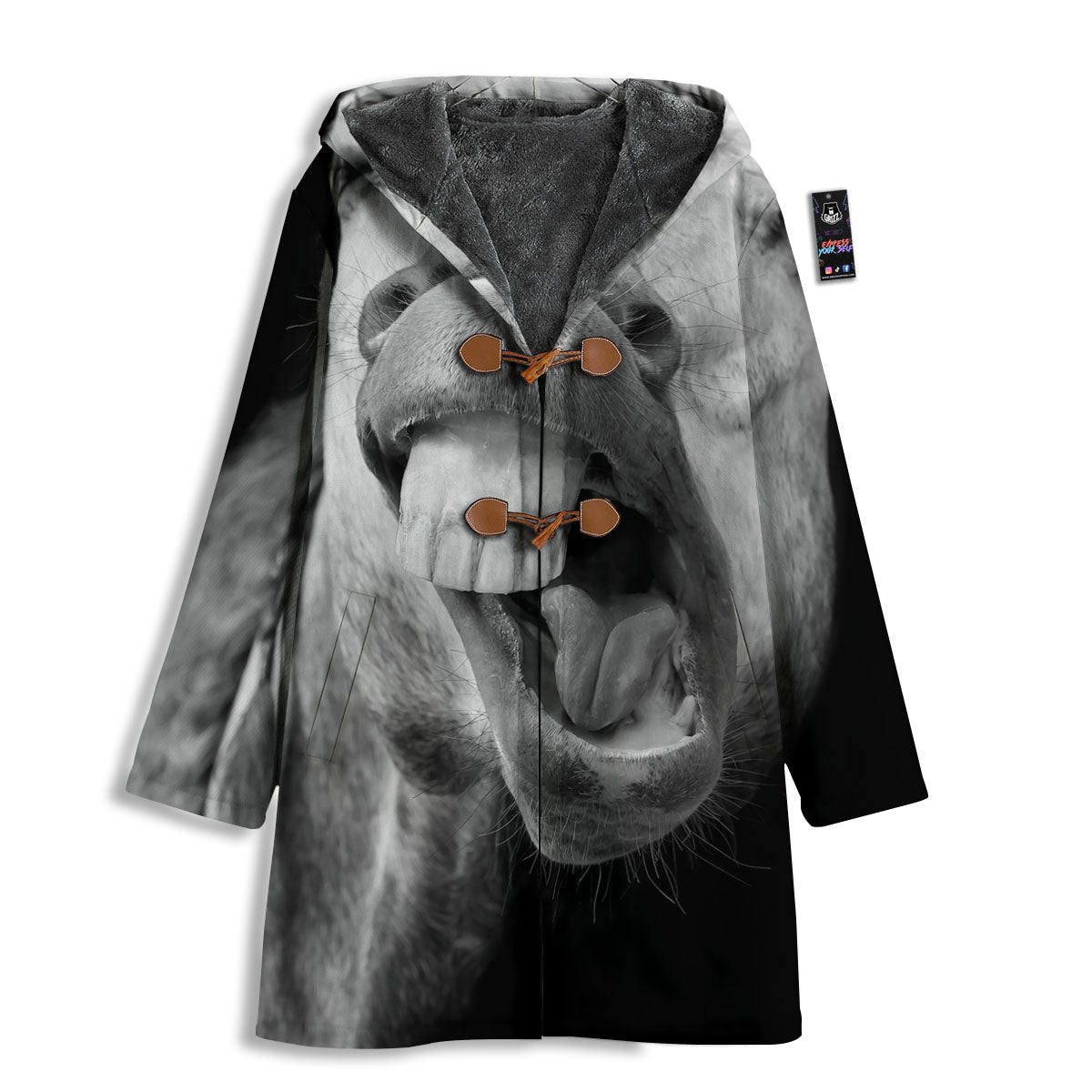 Crazy Donkey White And Black Print Men's Windbreaker Jacket-grizzshop