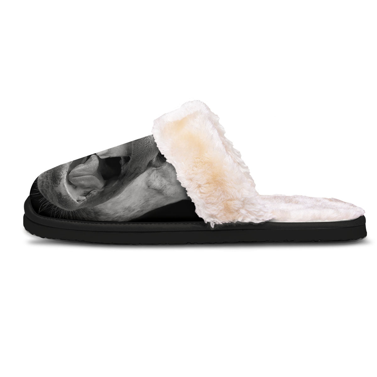Crazy Donkey White And Black Print Slippers-grizzshop