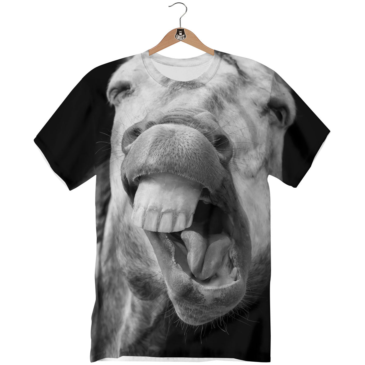 Crazy Donkey White And Black Print T-Shirt-grizzshop