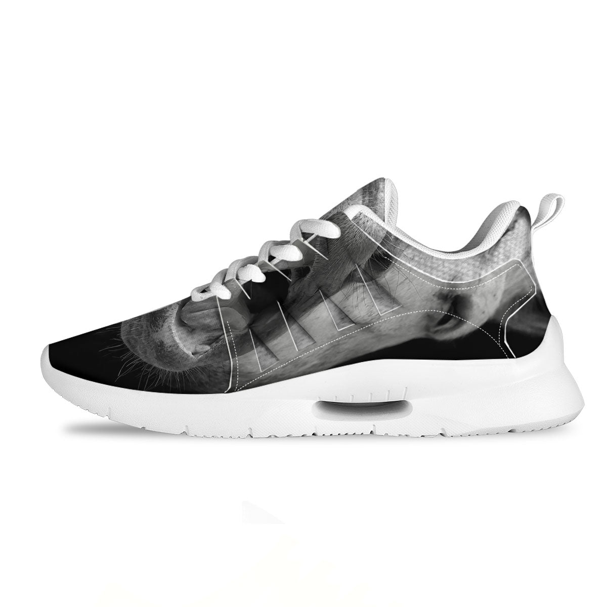 Crazy Donkey White And Black Print Tennis Shoes-grizzshop
