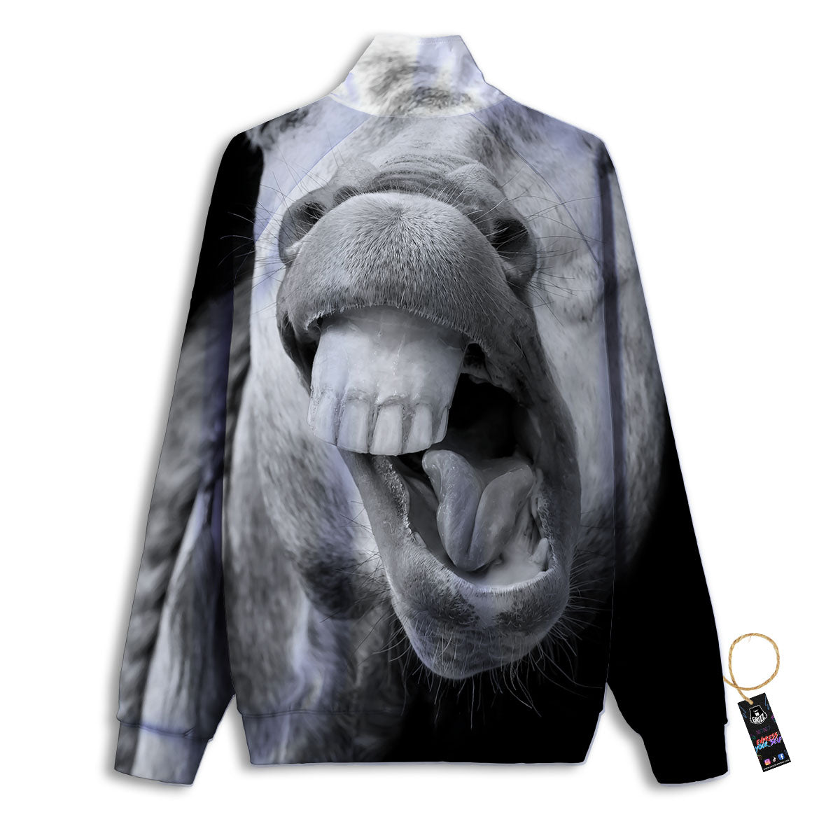 Crazy Donkey White And Black Print Track Jacket-grizzshop