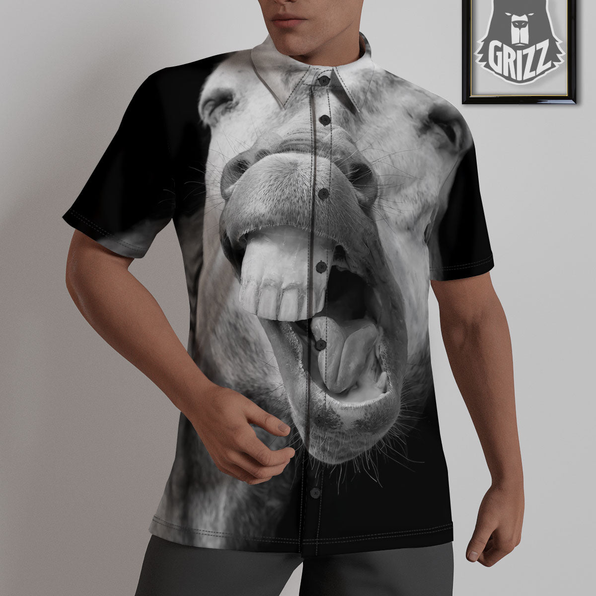 Crazy Donkey White And Black Print Untucked Shirts-grizzshop