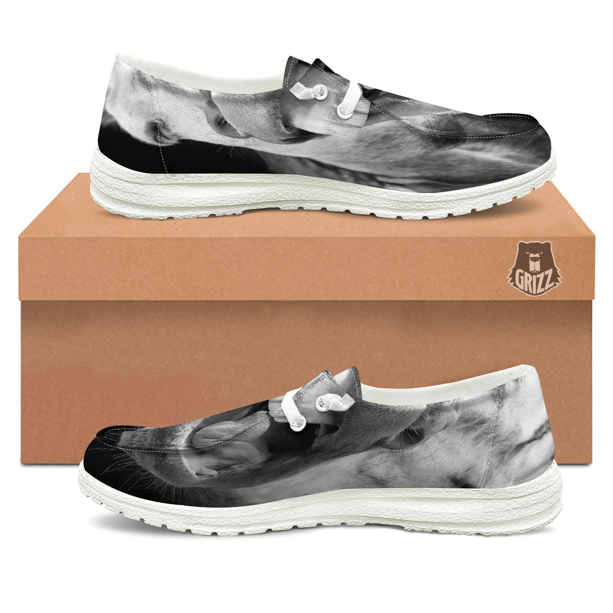 Crazy Donkey White And Black Print White Loafers-grizzshop