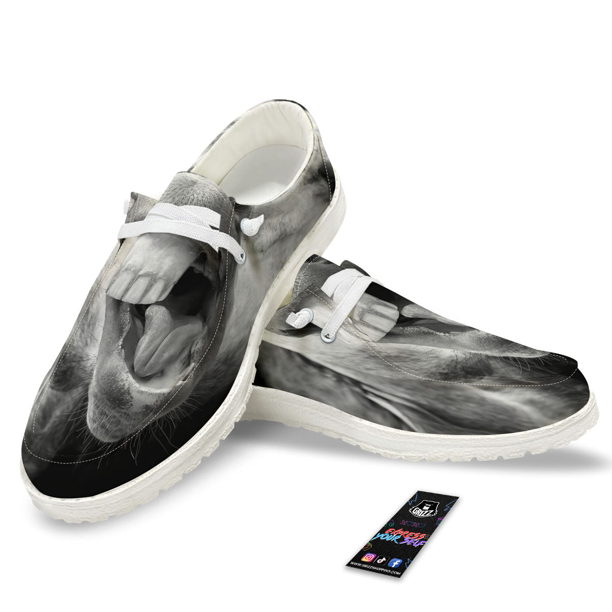 Crazy Donkey White And Black Print White Loafers-grizzshop