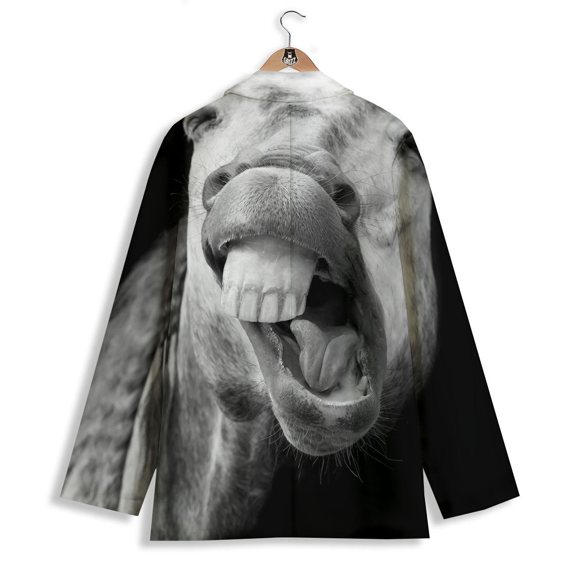 Crazy Donkey White And Black Print Women's Blazer-grizzshop