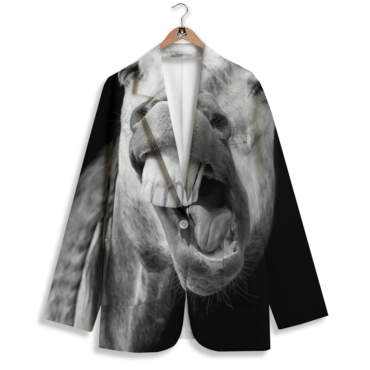 Crazy Donkey White And Black Print Women's Blazer-grizzshop