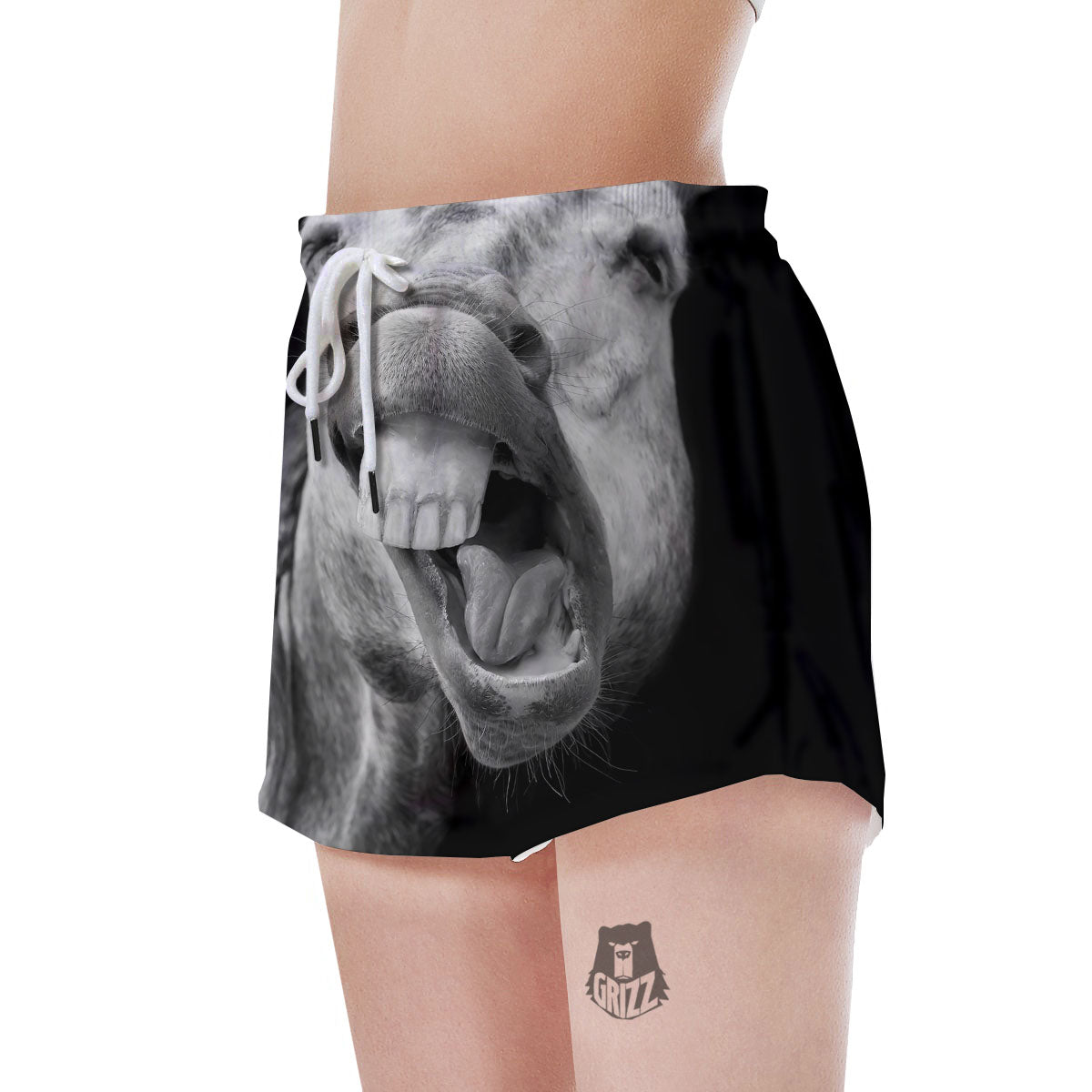 Crazy Donkey White And Black Print Women's Shorts-grizzshop