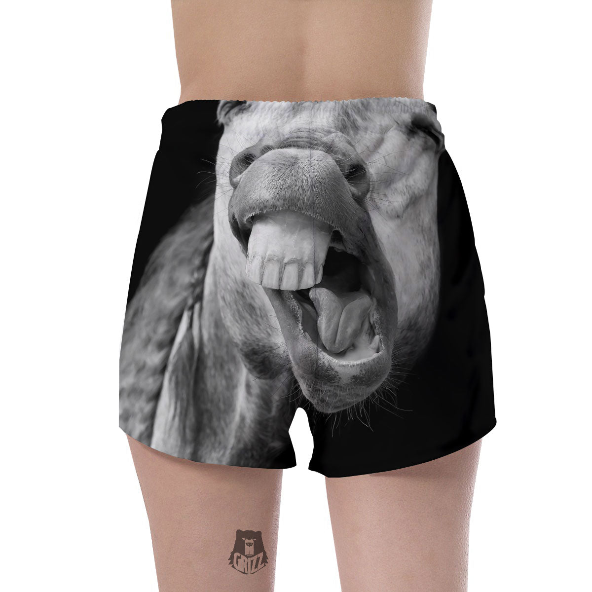 Crazy Donkey White And Black Print Women's Shorts-grizzshop
