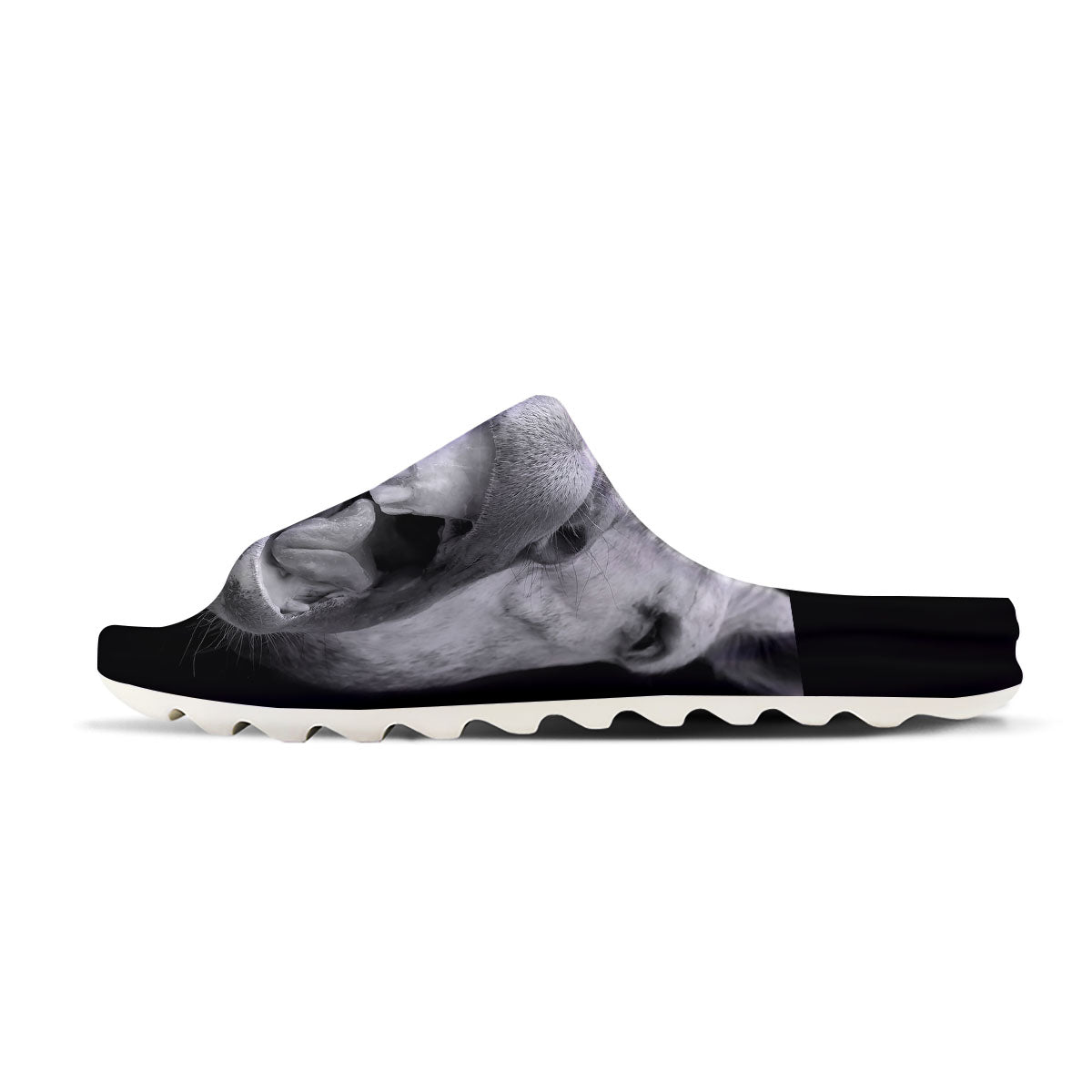 Crazy Donkey White And Black Print Sandals-grizzshop