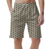 Cream And Black Polka Dot Print Men's Shorts-grizzshop