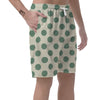 Cream And Emerald Polka Dot Men's Shorts-grizzshop