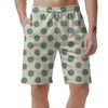 Cream And Emerald Polka Dot Men's Shorts-grizzshop