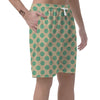 Cream And Teal Polka Dot Men's Shorts-grizzshop