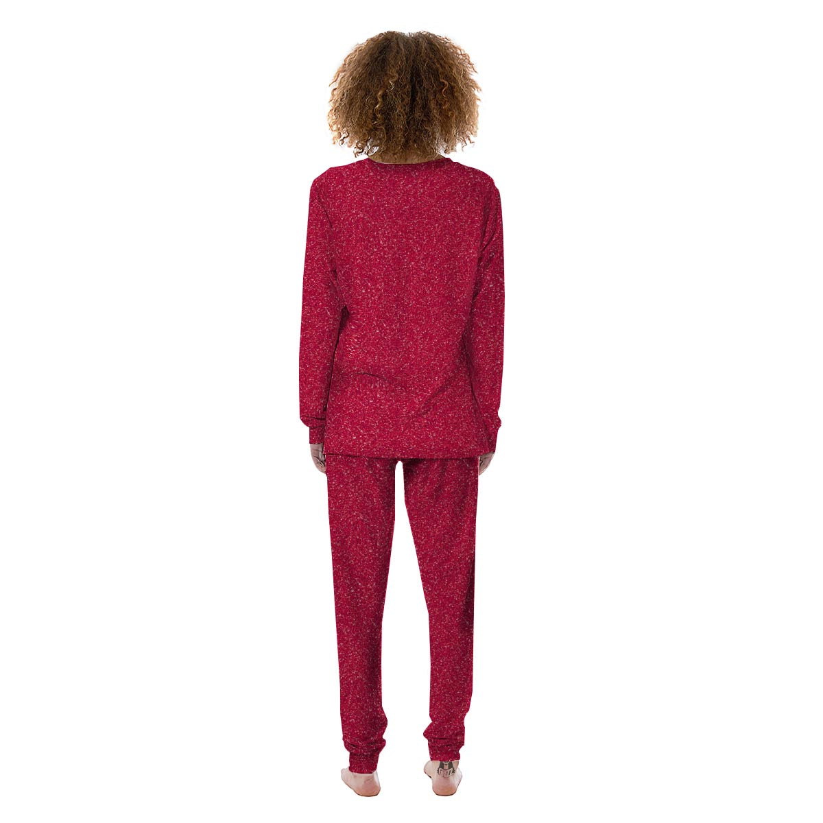 Crimson Glitter Artwork Print Women's Pajamas-grizzshop