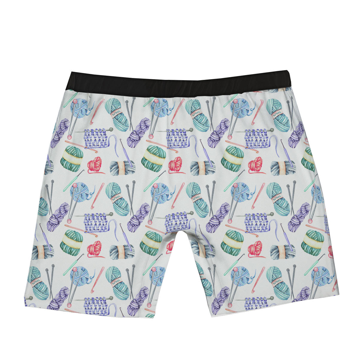 Crochet Yarn Print Pattern Boxer Briefs-grizzshop