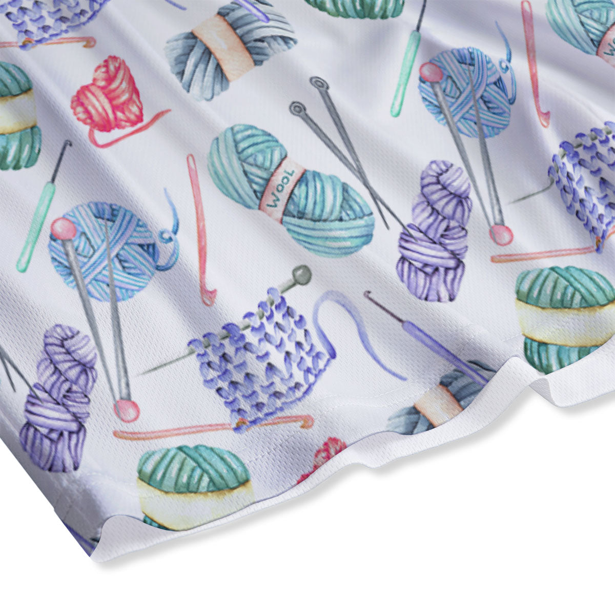 Crochet Yarn Print Pattern Mesh Shorts-grizzshop