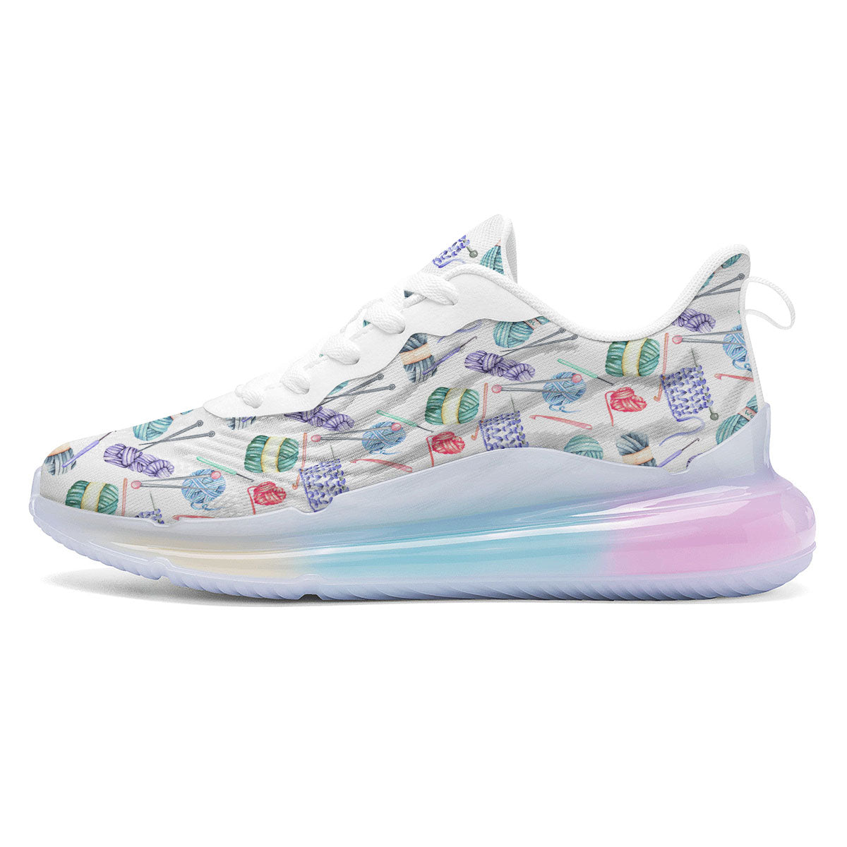 Crochet Yarn Print Pattern Running Sneakers-grizzshop
