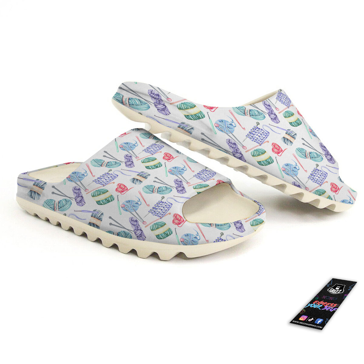 Crochet Yarn Print Pattern Sandals-grizzshop