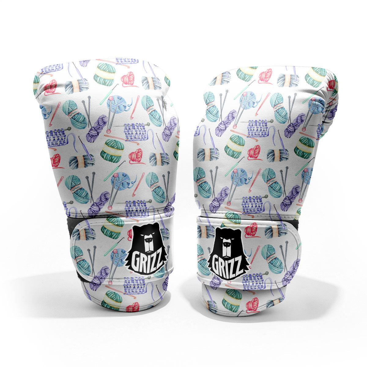 Crochet Yarn Print Pattern Sparring Gloves-grizzshop