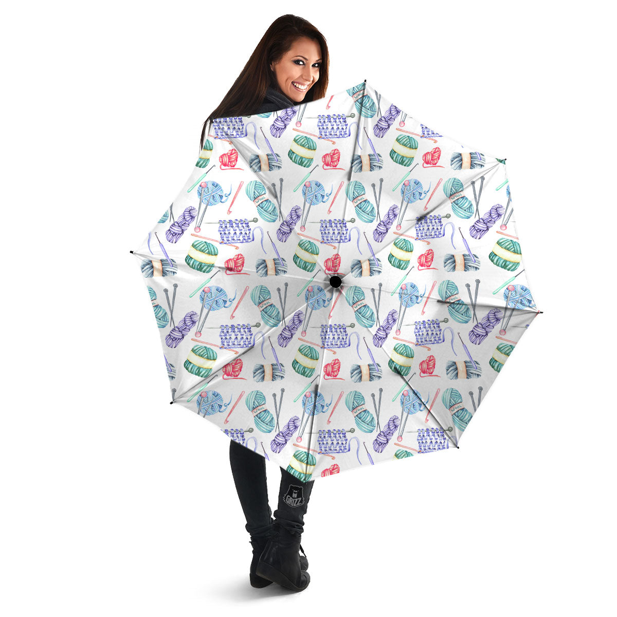 Crochet Yarn Print Pattern Umbrella-grizzshop