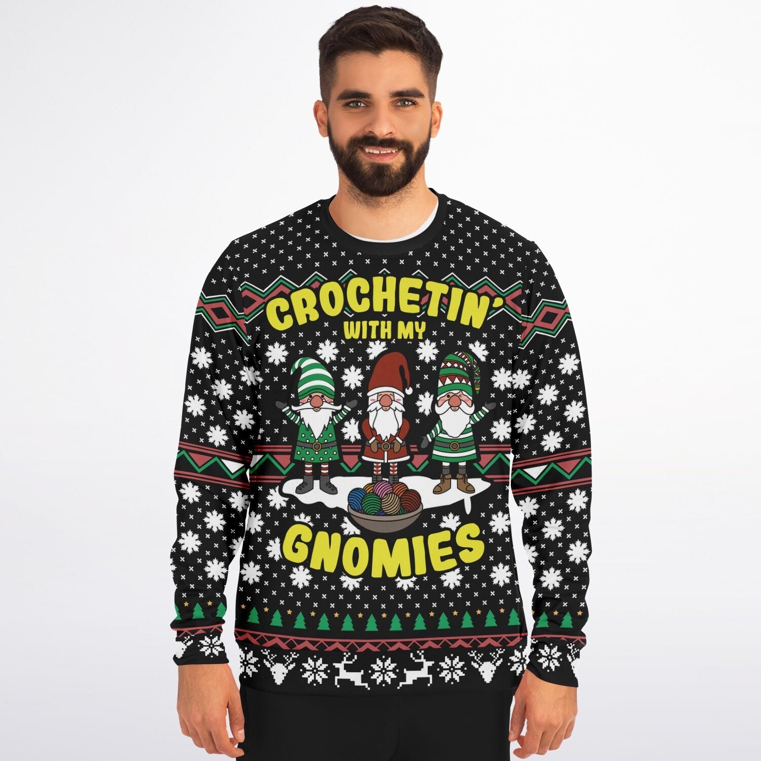 Crochetin' with my Gnomies Ugly Christmas Sweater-grizzshop