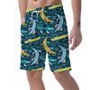 Crocodile Cartoon Pattern Print Men's Shorts-grizzshop