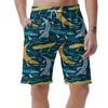 Crocodile Cartoon Pattern Print Men's Shorts-grizzshop