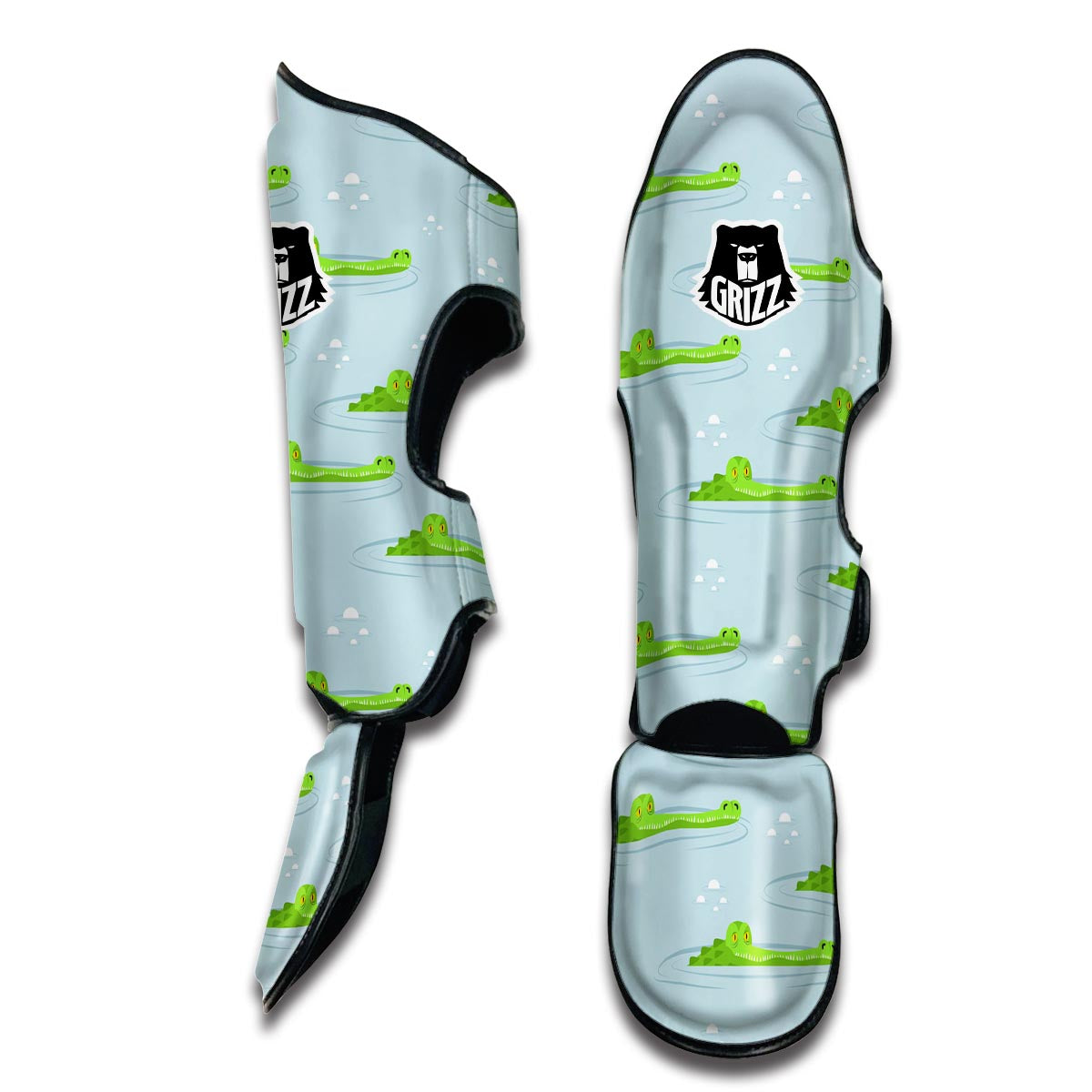 Crocodile Cartoon Print Pattern Muay Thai Shin Guards-grizzshop