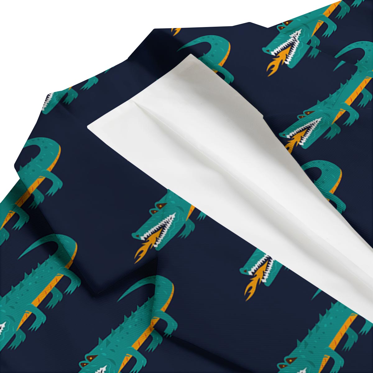 Crocodile Pattern Print Men's Blazer-grizzshop