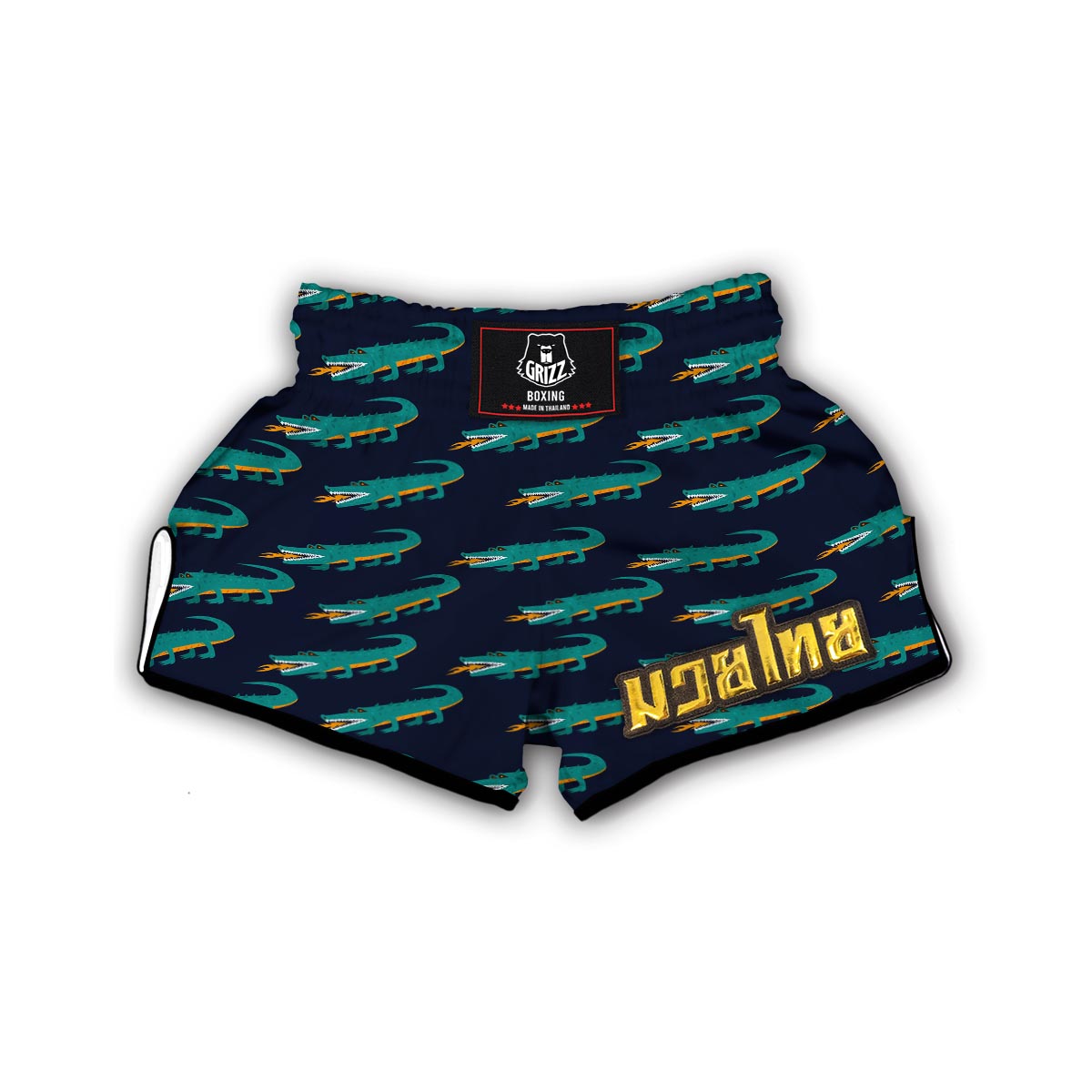 Crocodile Pattern Print Muay Thai Boxing Shorts-grizzshop