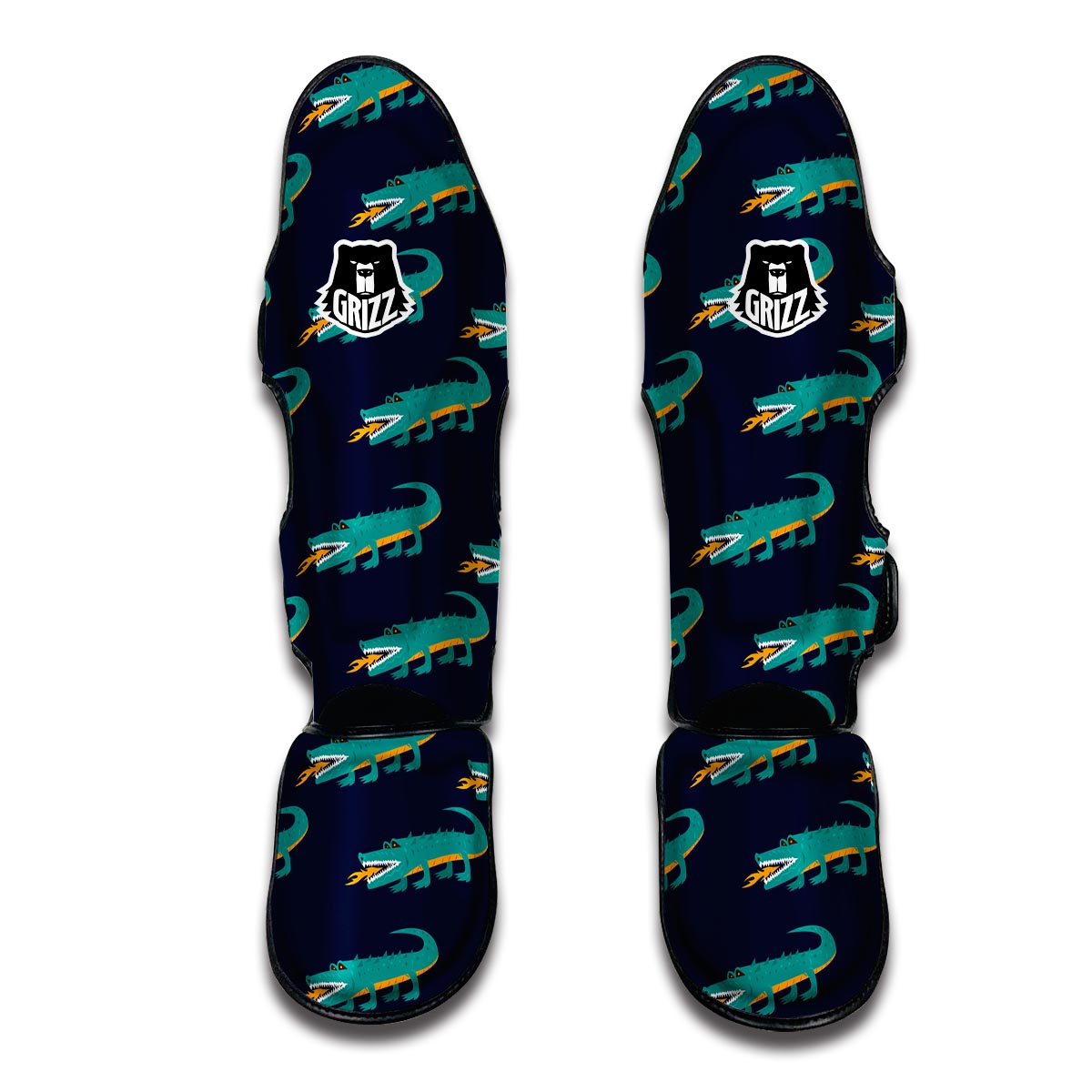 Crocodile Pattern Print Muay Thai Shin Guards-grizzshop